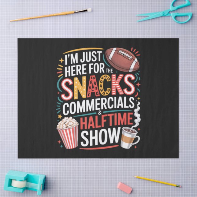 Papel De Seda ESTOU Aqui Por Lanches Comerciais E Intervalo (Arte )
