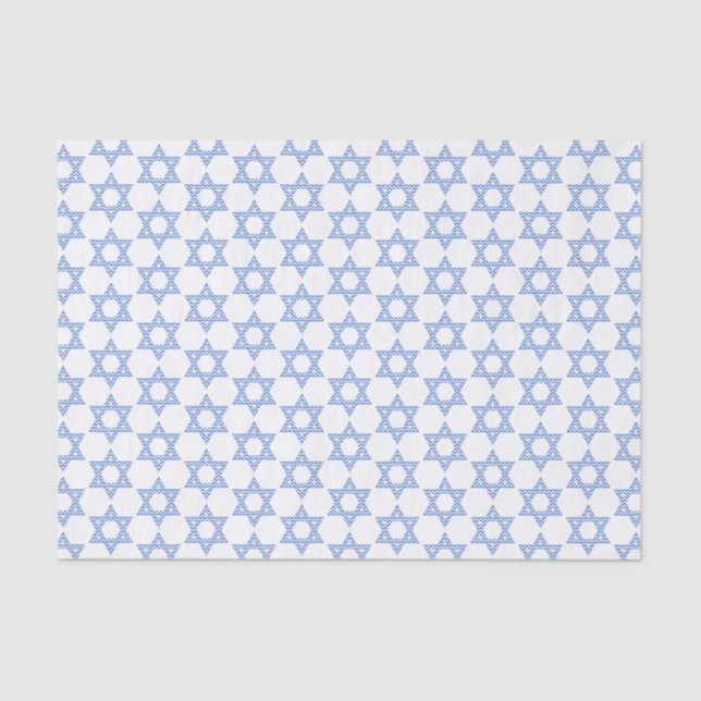 Papel De Seda Estrela Azul Chevron de David Hanukkah (Frente )