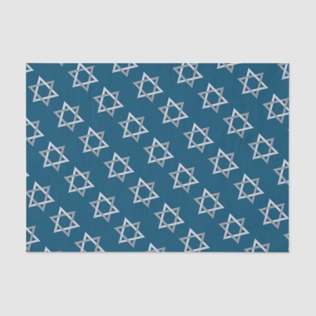 Papel De Seda Estrela de David Hanukkah Glitter (Frente )