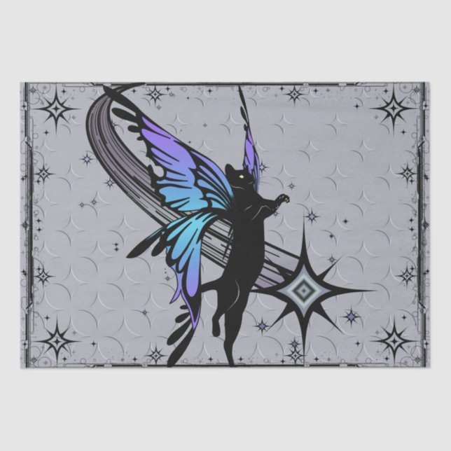 Papel De Seda Estrela de Gato Cósmico (Frente )