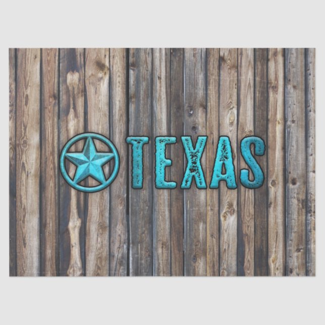 Papel De Seda Estrela de Texas rústica (azul) (Frente )