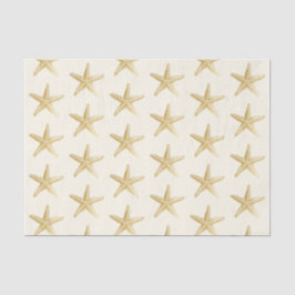 Papel De Seda Estrela Dourada Tan e Tema Costeiro Marfim
