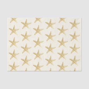 Papel De Seda Estrela Dourada Tan e Tema Costeiro Marfim