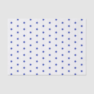 Papel De Seda Estrelas Azuis Brancas e Cinzas Stripes Padrão Mo