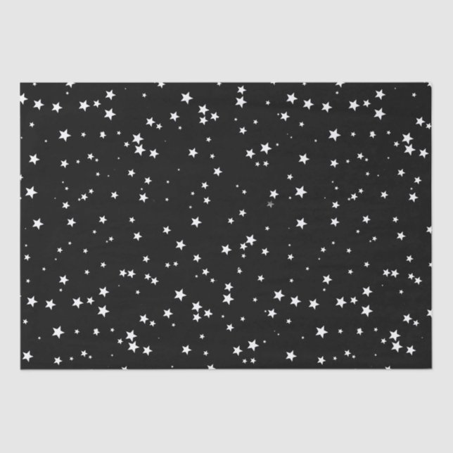 Papel De Seda Estrelas Brancas Pequenas e Bonitas Tendentes no C (Frente )