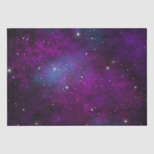Papel De Seda Estrelas Brilhantes em Fundo Espacial Roxo Escuro