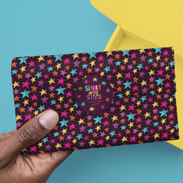 Papel De Seda Estrelas Coloridas no Púrpura Escuro Padrão