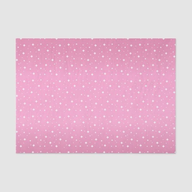 Papel De Seda Estrelas cor-de-rosa e brancas bonito (Frente )