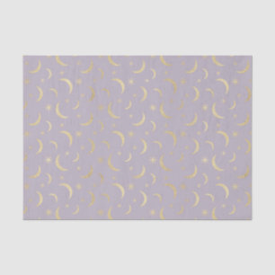 Papel De Seda Estrelas da Lua Roxa (Design 8 da Série Roxo)
