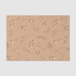 Papel De Seda estrelas de constelações de ilusão 3D bege claro