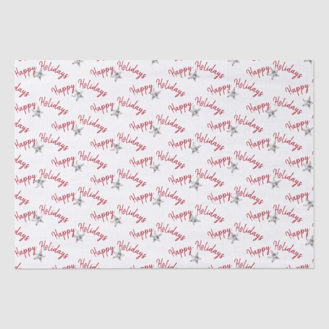 Papel De Seda Estrelas de Diamante de Férias Felizes (Frente )