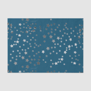 Papel De Seda Estrelas dispersadas no azul
