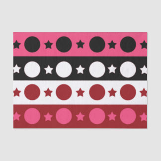 Papel De Seda Estrelas do Círculo Branco Cor-de-rosa - Design