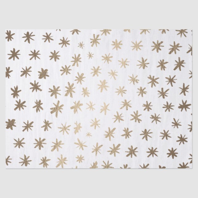 Papel De Seda Estrelas metálicas - ouro (Frente )