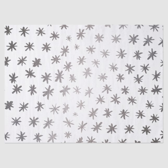 Papel De Seda Estrelas metálicas - prata (Frente )