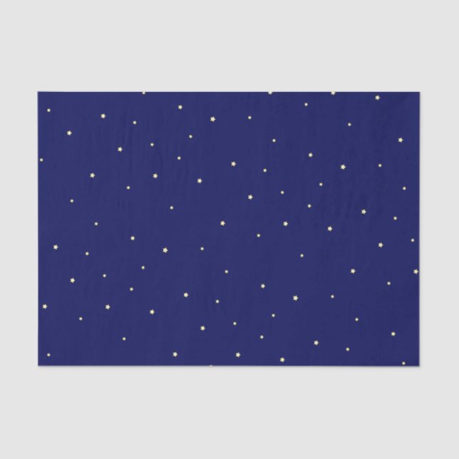 Papel De Seda Estrelas no Céu Azul da Meia-Noite (Frente )