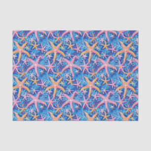 Papel De Seda Estrelas - Padrão Rosa e Azul - Decoupage