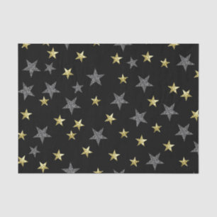 Papel De Seda Estrelas Prateadas e Douradas Festa de Estrelas de