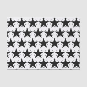 Papel De Seda Estrelas Pretas Brancas
