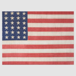 Papel De Seda Estrelas Vintage e Bandeiras Americanas Strips