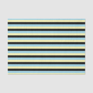 Papel De Seda Estrias de cor amarela clara, preta e azul pastel