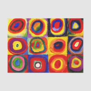 Papel De Seda Estudo de cor de Kandinsky Quadrados Círculos Arte