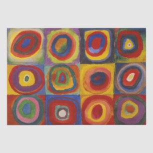 Papel De Seda Estudo de Cor de Kandinsky Quadrados Quadrados Col
