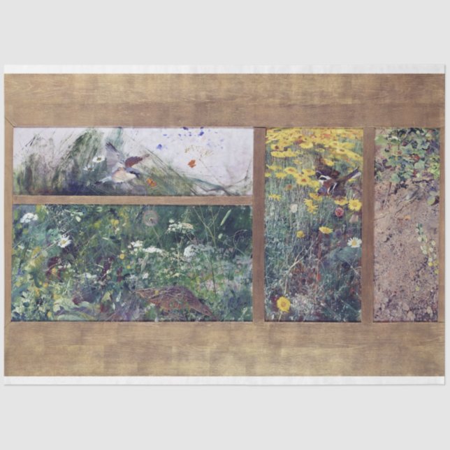 Papel De Seda Estudos sobre aves, Bruno Liljefors (Frente )