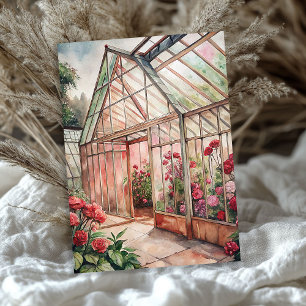 Papel De Seda Estufa de rosas vermelhas de safra