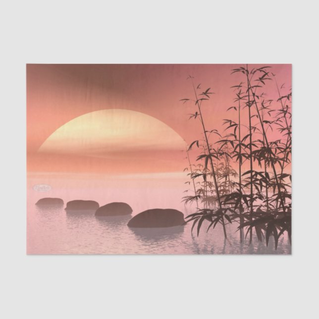 Papel De Seda Etapas asiáticas ao sol - 3D rendem (Frente )