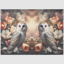 Papel De Seda Ethereal Baroque Florals & Owls Decoupage Paper