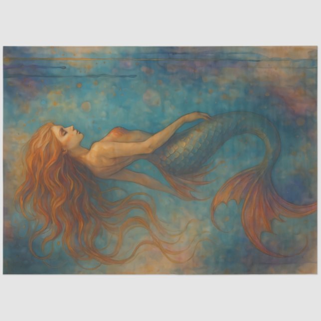 Papel De Seda Ethereal Mermaid Siren Fantasy Decoupage (Frente )