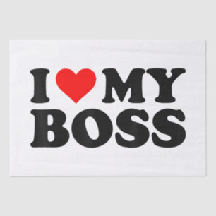 Papel De Seda Eu Amo Meu Chefe Engraçado Coração Vermelho Chefe
