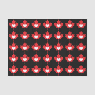 Papel De Seda Eu amo o coração e a folha de bordo de Canadá