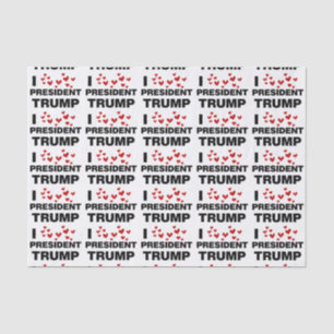 Papel De Seda Eu Amo O Presidente Trump Hearts