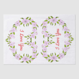 Papel De Seda Eu amo você Flores fofas