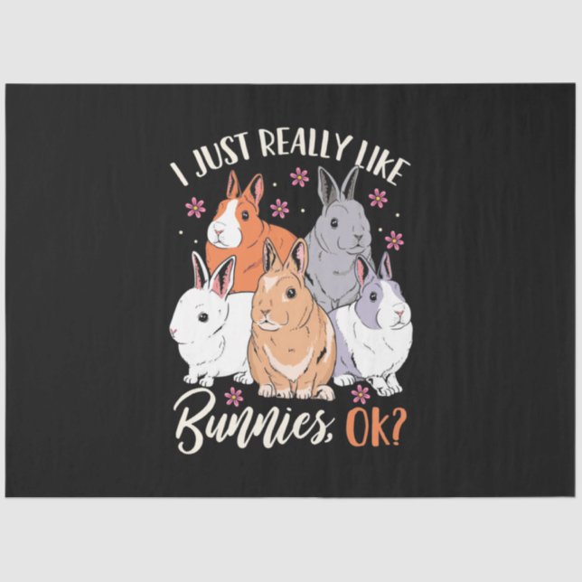 Papel De Seda Eu Gosto Muito De Coelhos (Frente )