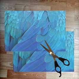 Papel De Seda Eu sou azul - penas de papagaio fecham