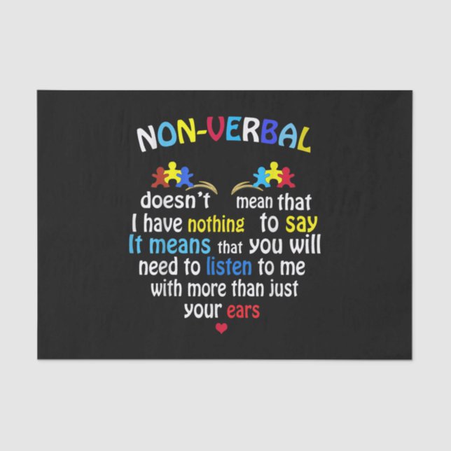 Papel De Seda Eu Tenho Quebra-cabeça de Consciência Autista Não- (Frente )