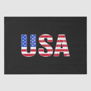 Papel De Seda EUA Camisa Bandeira Patriótica Americana Mulheres