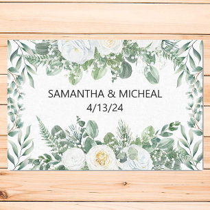 Papel De Seda Eucalipto Casamento Floral Água Branco Tinta 