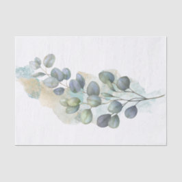 Papel De Seda Eucalyptus Green Foliage Watercolor