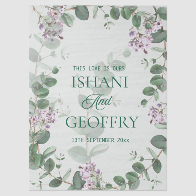 Papel De Seda Eucalyptus Leaves Greenery Wedding (Frente )