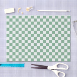 Papel De Seda Eucalyptus mist checkerboard pattern