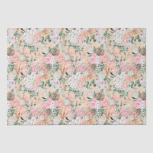Papel De Seda Eucalyptus Pink White Floral Boho Bridal Aniversár
