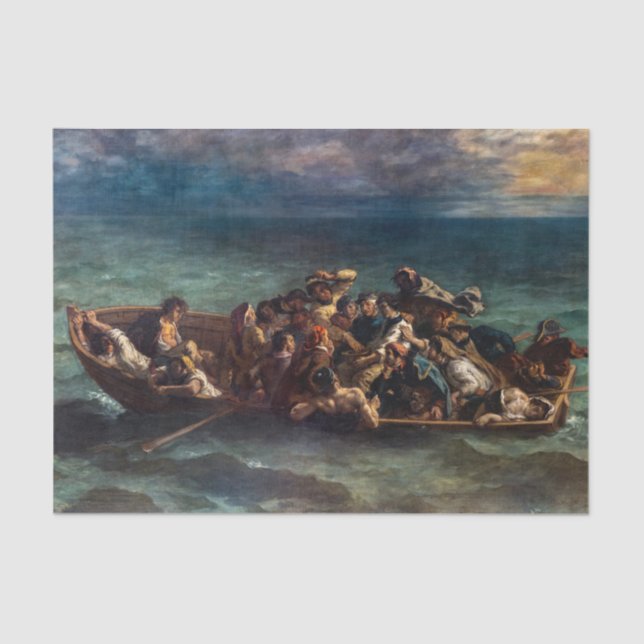 Papel De Seda Eugene Delacroix - O naufrágio de Don Juan (Frente )