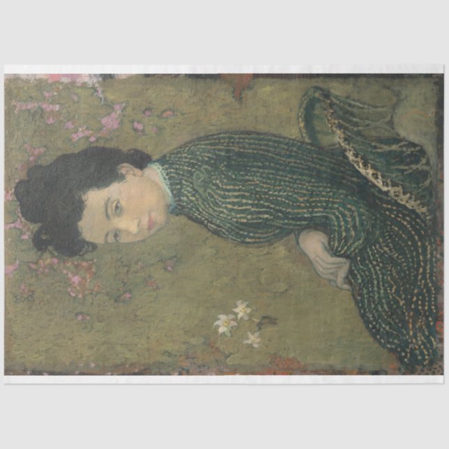 Papel De Seda Eva Meurier em um Livro Verde sobre Desligamento d (Frente )