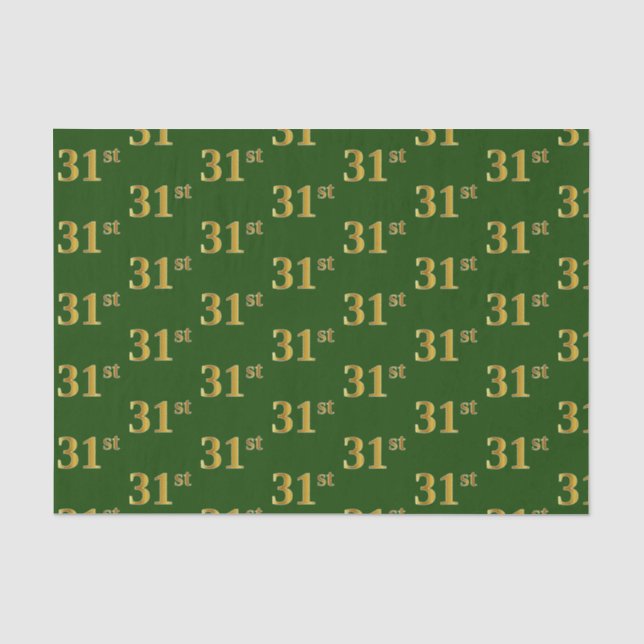 Papel De Seda Evento 31º (31º) verde, Dourado Faux (Frente )