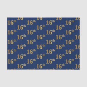 Papel De Seda Evento Azul, Faux Dourado 16º (Décimo Sexto)