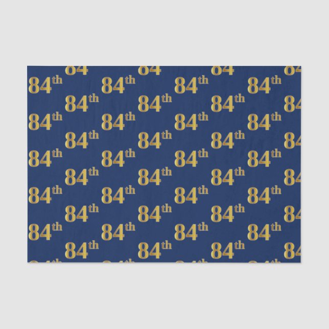Papel De Seda Evento Azul, Faux Dourado 84º (Oitenta e Quarto) (Frente )
